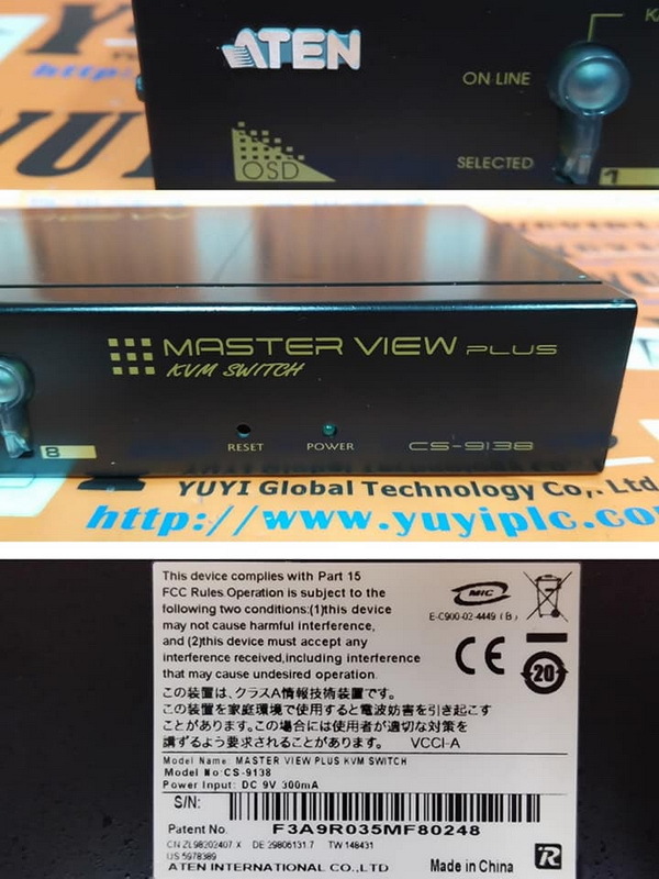 Aten Master View Plus CS 9138 8 Port PS 2 VGA KVM 裕益科技自動化設備可程式編碼器PLC